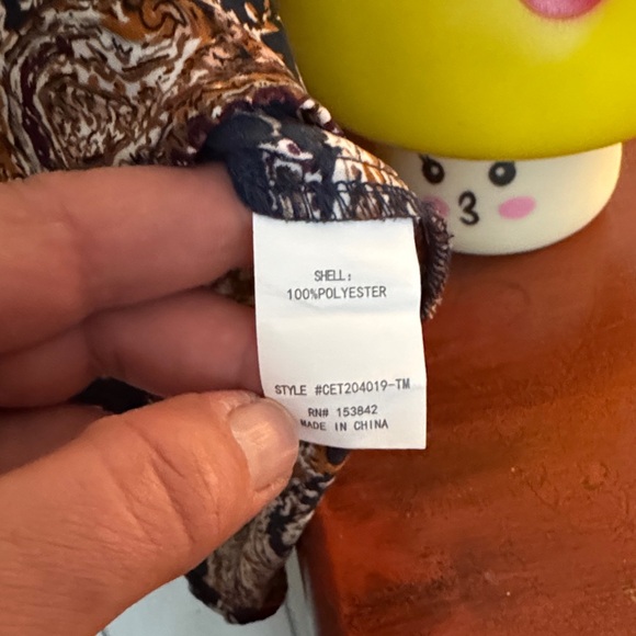 🌟🍄🧡☕️💙MELLODAY Multicolor Paisley Top - Picture 11 of 12